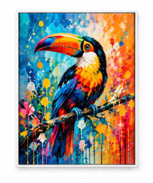 Quadro Decorativo Tucano Colorido — Tucano Vibrante