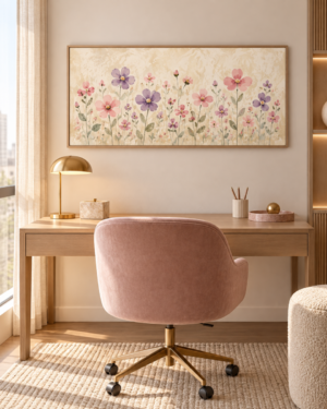 Quadro Decorativo Flores Delicadas — Jardim em Traços