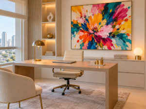 Quadro Decorativo Floral Abstrato Colorido — Explosão Floral