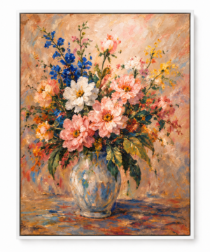 Quadro Decorativo Vaso de Flores - Buquê Sereno