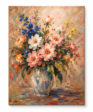 Quadro Decorativo Vaso de Flores - Buquê Sereno
