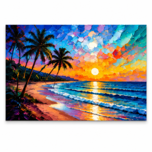 Quadro Decorativo Praia Tropical - Cores do Paraíso