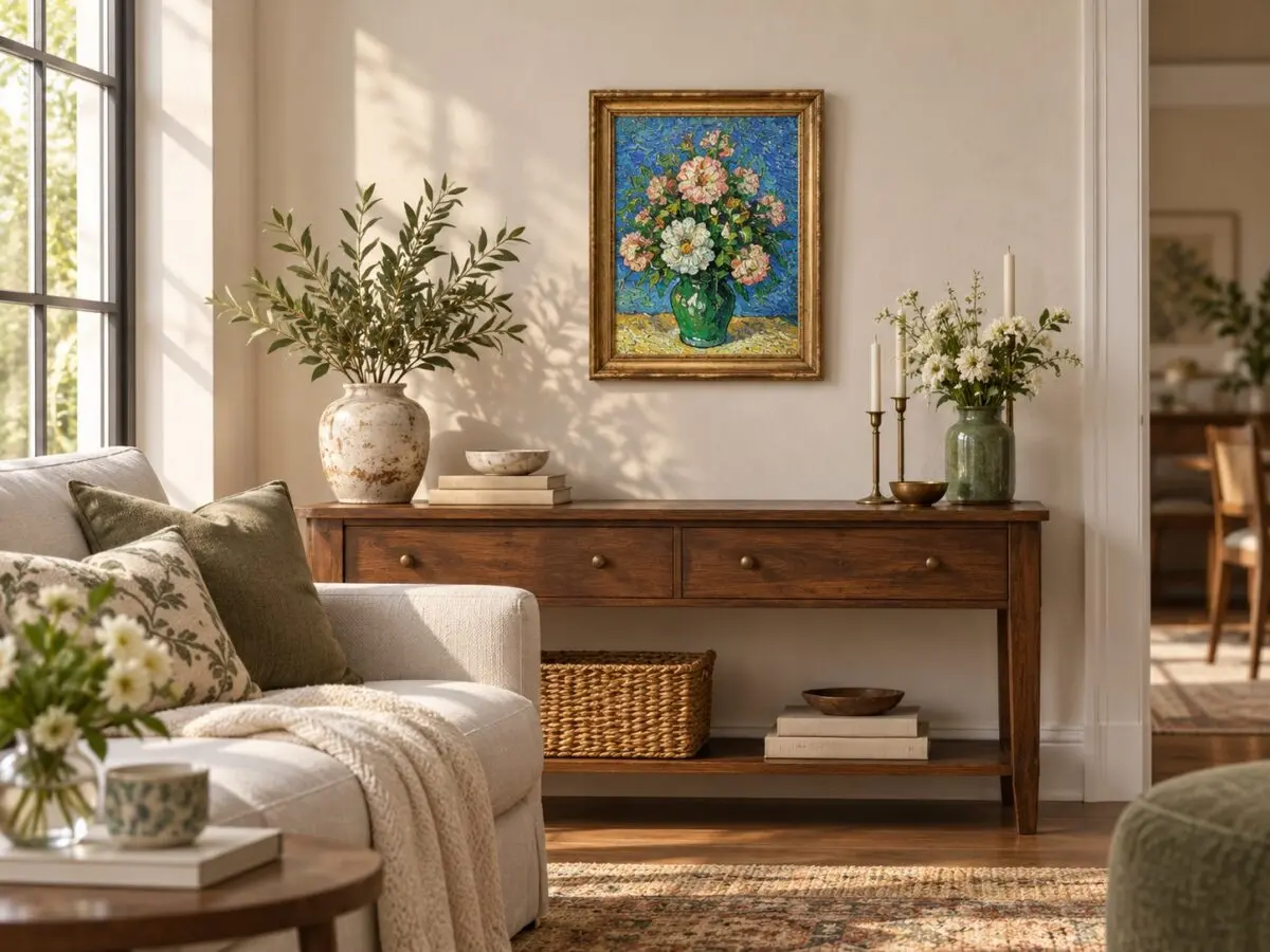 Quadro Decorativo Flores em Vaso Verde — Afeto em Azul - Imagem 4