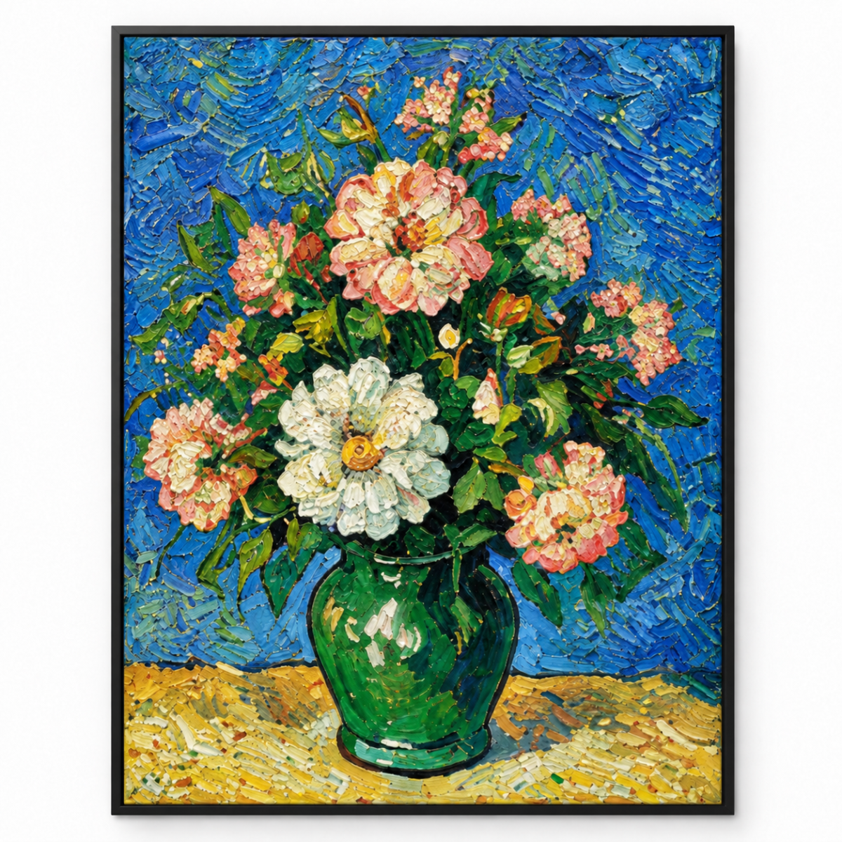 Quadro Decorativo Flores em Vaso Verde — Afeto em Azul - Imagem 3