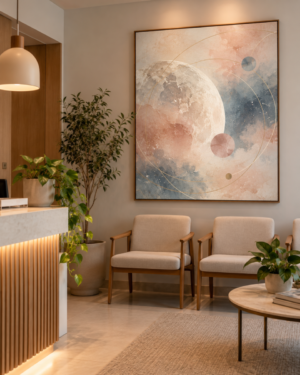 Quadro Decorativo Lua em Tons Suaves