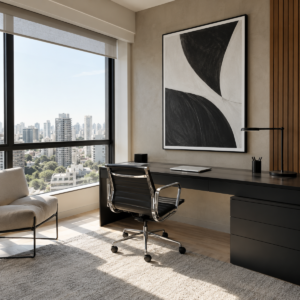 Quadro Decorativo Curvas em Preto e Branco