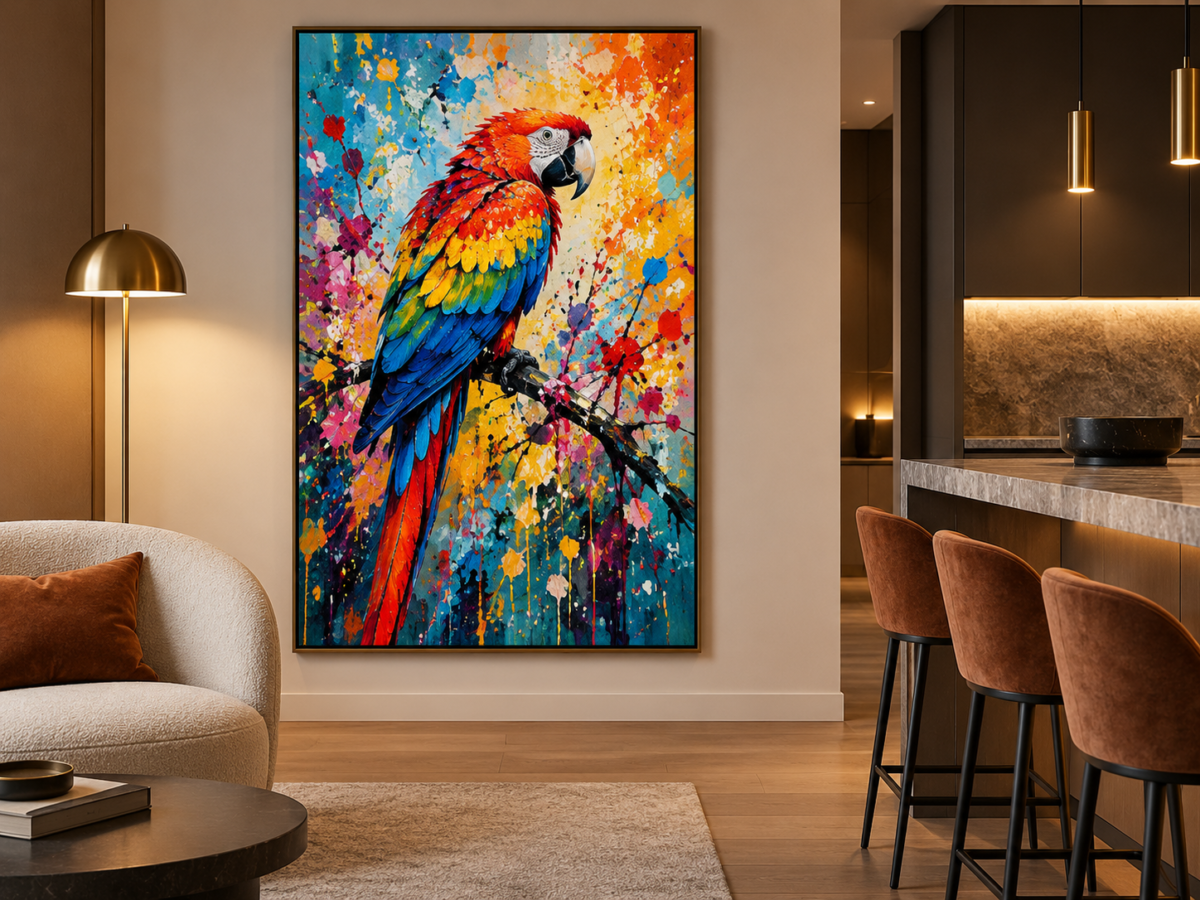 Quadro Decorativo Arara em Cores