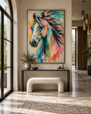 Quadro Decorativo Cavalo em Aquarela