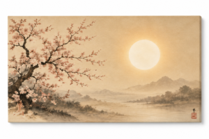 Quadro Decorativo Paisagem Oriental - Serenidade Oriental
